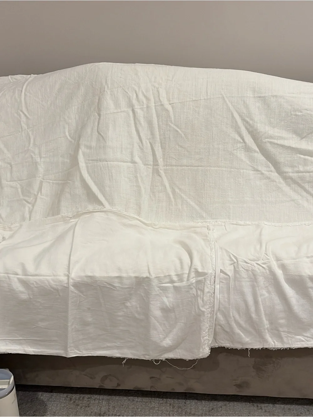 White Linen King comforter Cover - Soft White Bedding